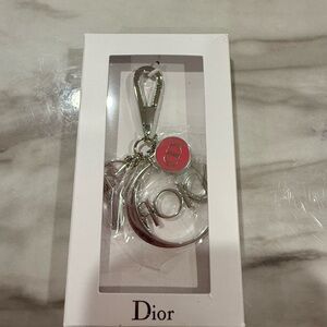 Dior Silver joy  Keychain with pink Detail